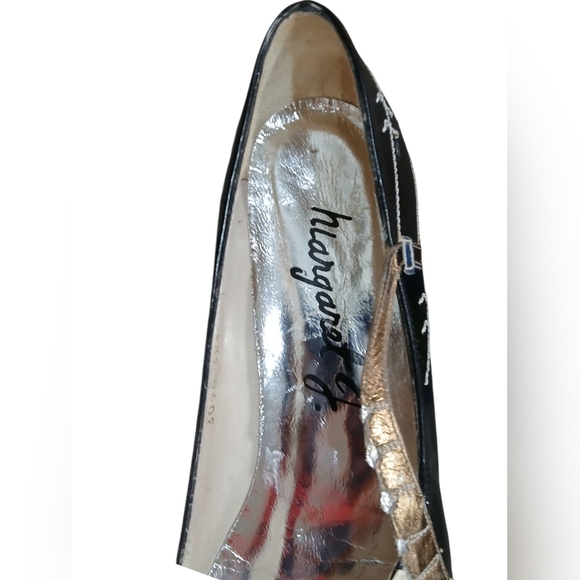 Margaret J Leather Kitten Heels 6.5 Music Notes Eclectic Art Deco Shoes Teacher - Picture 5 of 11